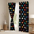 thumbnail image 3 of Homewish Colorful Geometric Circle Boy Girl Black Out Curtains,Polka Dots Curtains Pack of 2 (42x63 Each),Vintage Aesthetic Bedroom Curtains,Luxury Bedroom Decor, 3 of 6