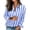 Blue, variant on Top for Women Long Sleeve Striped Button Up Shirt Yellow L