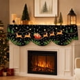 thumbnail image 4 of 2 Pack Christmas Window Scarf Valance, Black and White Living Room Decor with Snowman and Reindeer Prints, Fireplace Decorations for Living Room Mantle, Curtain for Door Window,, 4 of 8