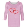 thumbnail image 5 of RXMEKW Haut à Manches 3/4, T-Shirt à Col Rond Imprimé Cœur pour Femmes, 5 of 5