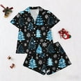 thumbnail image 5 of Short Sleeve Christmas Pajamas Set for Women Button Down Sleepwear Matching Shorts Graphic Cute Pjs 2 Piece Lounge Sets, 5 of 5