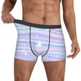thumbnail image 2 of Salouo Striped Gradient Print Men's Boxer Briefs,Breathable Underwear Elastic Waistband Briefs for Men -XX-Large, 2 of 8