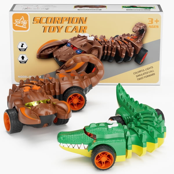Fithood (ABC)Alligator Truck Toys 2 Pack Crocodile & Scorpion Cars