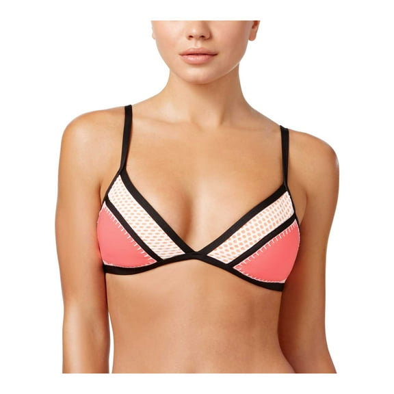 BAR III Whip It Good Womens Colorblock Bikini Top Sunset Pink Medium M Ladies