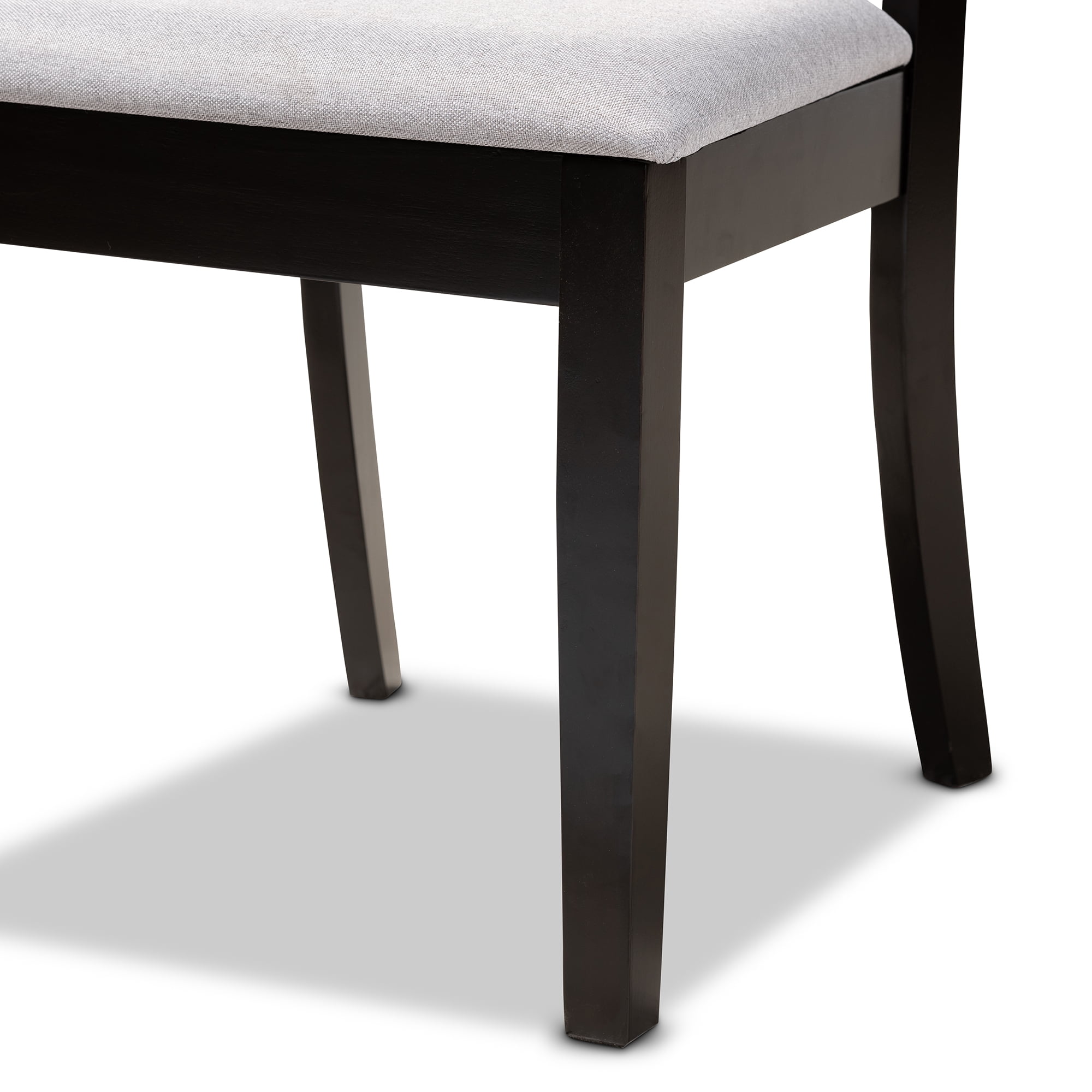 Baxton Studio Clarke Modern and Contemporary Grey Fabric Upholstered and Espresso Brown Finished Wood 4-Piece Dining Chair Set