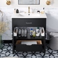 thumbnail image 6 of Harper & Bright Designs 30" Bathroom Vanity with Ceramic Sink, Bathroom Vanity Cabinet with Storage Door and Built-in Hidden Drawer, Black, 6 of 14