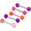 Body Jewelry 14G Tongue Barbell Value Pack, Neon Pink