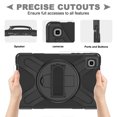 thumbnail image 5 of For Samsung Galaxy Tab A7 Lite Case 8.7 inch SM-T220/T225/T227, 360 Hand Strap, Shoulder Strap, Kickstand, Rugged Drop Protection, Black, 5 of 7