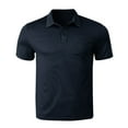 thumbnail image 4 of ZCFZJW Mens Athletic Golf Polo Shirts Casual Summer Short Sleeve Workout Tees Shirt Lightweight Quick Dry Basic T-Shirt with Pockets Navy M, 4 of 5