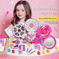 thumbnail image 3 of Girl Makeup Set No Toxic Children Play House Cosmetic Kit Lollipop Pretend, 3 of 4