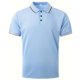 thumbnail image 4 of Playera Elvqul para Caballero Azul Celeste Playa Manga Corta Liso con Solapa Botones, 4 of 7
