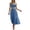 Blue, variant on KHONTS Two Piece Set for Women Boho Flowy A-Line Maxi Skirt Spaghetti Strap Crop Tops Summer Vacation Outfits Blue S