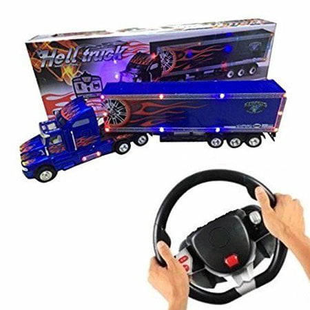 Tractor Trailer Truck With Remote Steering Wheel