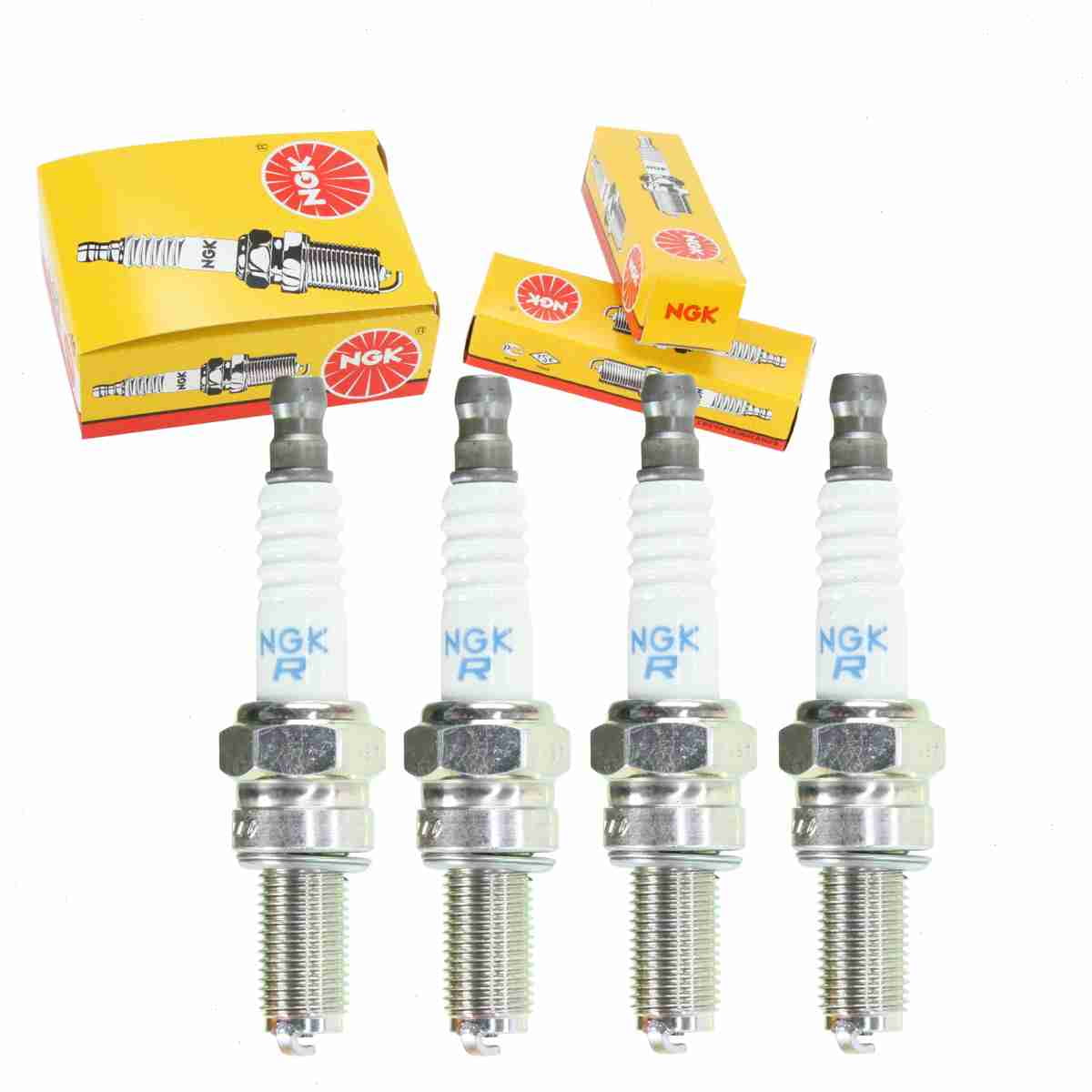 4 pc NGK 6955 Standard Spark Plugs for 653 761605 8224685 828209 92070-0002 94702-00409 94709-00409 E3.38 G57C HD6R10 RG6HCC U27ESR-NB Ignition Wire Secondary