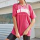 thumbnail image 2 of Gibobby Playera de Manga Corta con Cuello Redondo Camiseta holgada manga corta con cuello redondo y estampado labios a la y americana para mujer Top primavera y vera(Rosa caliente,XL), 2 of 4