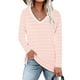 thumbnail image 5 of Top A Rayas Con Cuello En V, Sudadera De Manga Larga Suelta Agradable A La Piel Con Abertura Lateral Para La Oficina ANGGREK Otros, 5 of 5