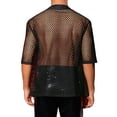 thumbnail image 3 of CARDIGÁN MALLA TRANSPARENTE CHIC INSPIRADOR PARA HOMBRES, CAMISAS DE MANGA 3/4, TOPS DE FIESTA TRANSPARENTES, 3 of 4