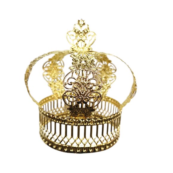 Christmas Cake Crown Shape Cake Decor Baking Dessert Decor Party Supplies (Golden)