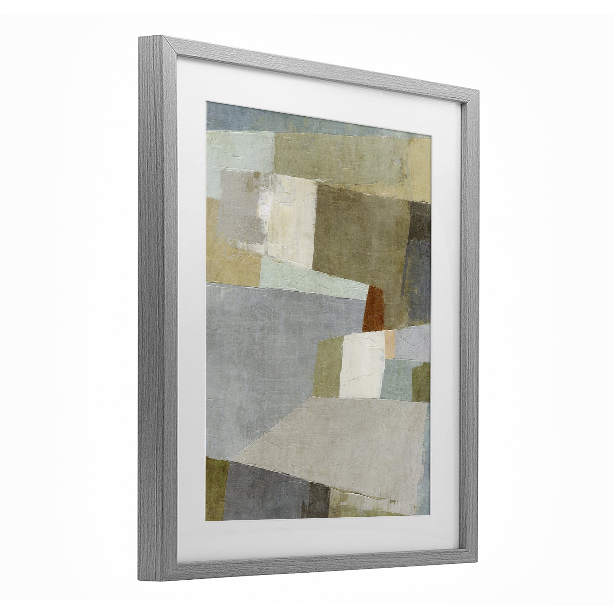 Stupell Industries Causeway Neutral Geometrics Gray Framed Print Under Glass, design by Suzanne Nicoll