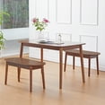 thumbnail image 4 of Livinia Aslan 47" Wooden Dining Table/Mid Century Modern Malaysian Oak Kitchen Table (Walnut), 4 of 10