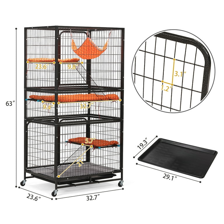 YYAo 4 Tier Pet Cage, Rabbit Cage, Large Multi-Tier Indoor Outdoor
