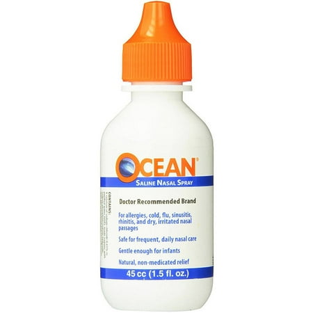 Ocean Saline Nasal Spray, 1.5 FL OZ (Pack of 6)
