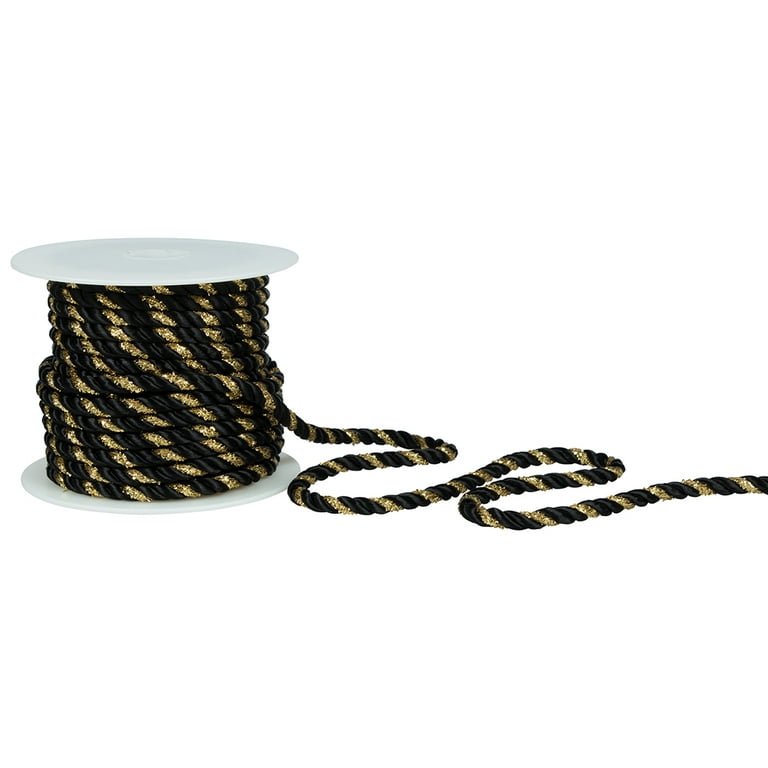 Jampaper Black With Gold 15 Yards Ribbon - Elegant Craft Material