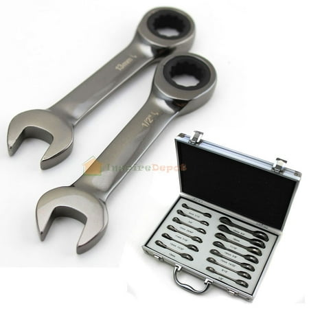 13PC Ratchet Wrench Spanner Stubby Set with Case,