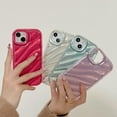 thumbnail image 5 of Compatible with iPhone 13 Pro Max Case for Women/Girls, Cute Curly Water Ripple Wave Colorful Bling Laser Holographic Glitter Anti-Scratch Shockproof Case for iPhone 13 Pro Max, Clear+Laser, 5 of 6