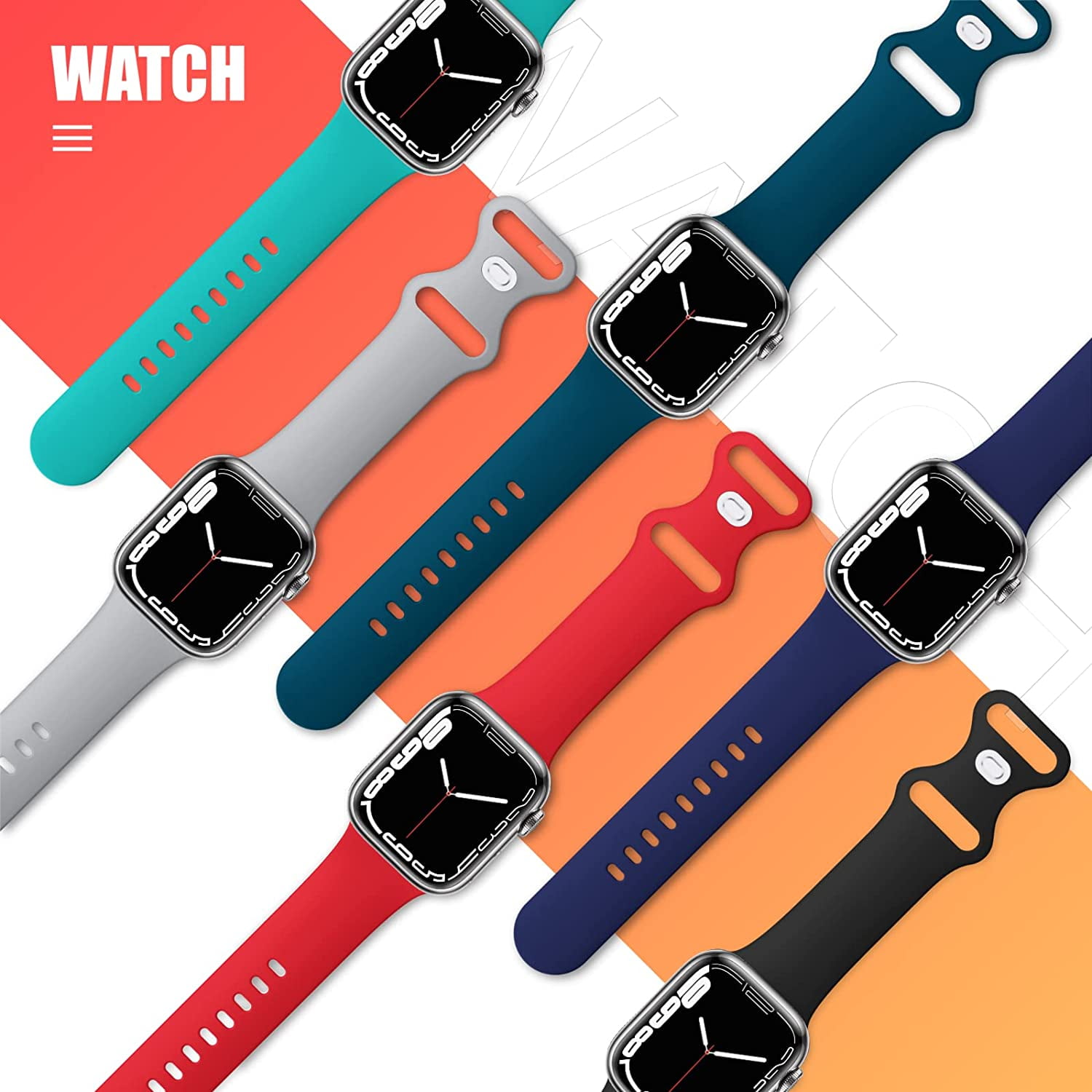 CYBER BAND® Red Apple Watch Band - GRAY®