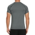 thumbnail image 3 of INSPIRE CHIC Men's Workout Stretch Crew Neck Short Sleeve Sport Running T-Shirts L Gray, 3 of 6