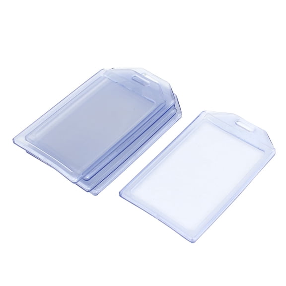 Unique Bargains Clear Blue Soft Vertical Waterproof ID Work Badge Card Holder 5pcs