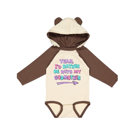 

Inktastic Yeah I d Rather be with My Godmother in Pink Blue and Purple Gift Baby Boy or Baby Girl Long Sleeve Bodysuit
