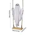 thumbnail image 2 of Halloween Decorations Outdoor - 5 FT Large Hanging Swing Ghost Halloween Decor, Spooky Decor for Tree Porch Backyard Halloween Party Supplies(With Light), 2 of 6