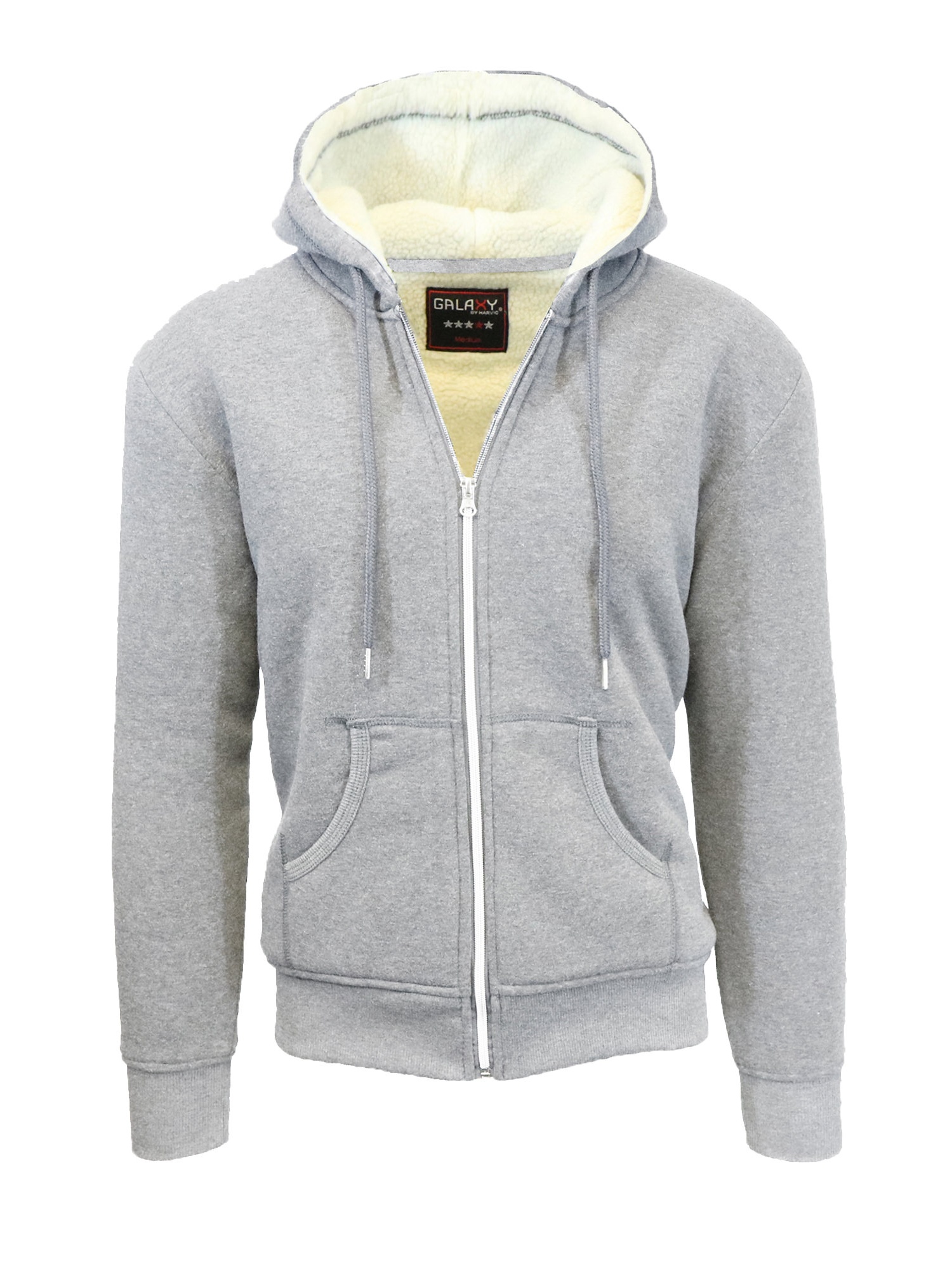 Mens Sherpa Lined Fleece Hoodie 