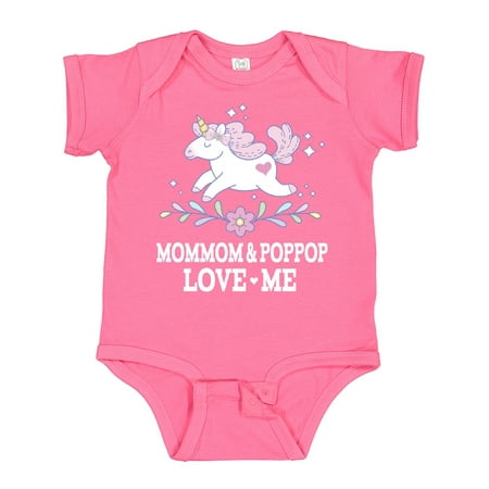 

Inktastic MomMom and PopPop Love Me Unicorn Gift Baby Girl Bodysuit