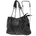 thumbnail image 1 of Bolso bandolera negro con remaches de 1 pieza, bandolera negra, bandolera, con cadena de todo fósforo, 1 of 6