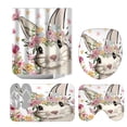 thumbnail image 2 of TIMIFIS Ensemble de Rideau de Douche Lapin de Pâques Oeufs de Pâques Rideau de Douche Tapis de Sol Ensemble 4 Pcs Maison Salle de Bain Séparation Sec Humide Cloison Imperméable Rideau de Douche Ensembles de Salle de Bain, 2 of 8