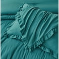 thumbnail image 5 of Chezmoi Collection Nora 3-Piece Teal Ruffled Edge Trim Microfiber Comforter Set, Oversized King Size, 5 of 8