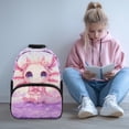 thumbnail image 2 of Uorisanigo 17 Inch School Backpack , Large Capacity Purple Pastel Axolotl Casual Bag for Kids Ages 5-12, Breathable and Comfortable for Elementary Use Travel Hiking, 2 of 7