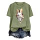 thumbnail image 4 of Tops de Cuello Alto para las Mujeres Amante Impreso Camiseta Cuello Redondo Manga Corta, Poliéster Spandex, 4 of 7