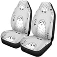 thumbnail image 2 of RYLABLUE Set of 2 Car Seat Covers Cute White Snowy Owl Pattern Bird Childish Doodle Characters Universal Auto Front Seats Protector Fits for Car,SUV Sedan,Truck, 2 of 5