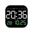 thumbnail image 1 of Digital Wall Clocks Temperature Date Week Dispaly Electronic Table Clock 12/24H Wall-Mounted LED Alarm Clock Remote,A, 1 of 5
