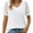 White, variant on Womens Casual V Neck T Shirts Swiss Dotted Puffy Sheer Short Sleeve Blouses