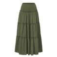 thumbnail image 5 of oqasdz Maxi Skirts for Women Casual Elegant High Waisted A Line Flowy Ruffles Solid Color Tiered Thin Breathable Formal Long Skirt, 5 of 7