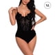 thumbnail image 1 of Mujer Encantadora Body Lencería Ropa interior de encaje Perspectiva Ropa de dormir, Negro, XL Methold XX000205-12, 1 of 7
