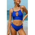 thumbnail image 3 of Alove Women Soild Bikini Tie Swimsuit Sexy Bathing Suit 2 Piece Set, 3 of 5