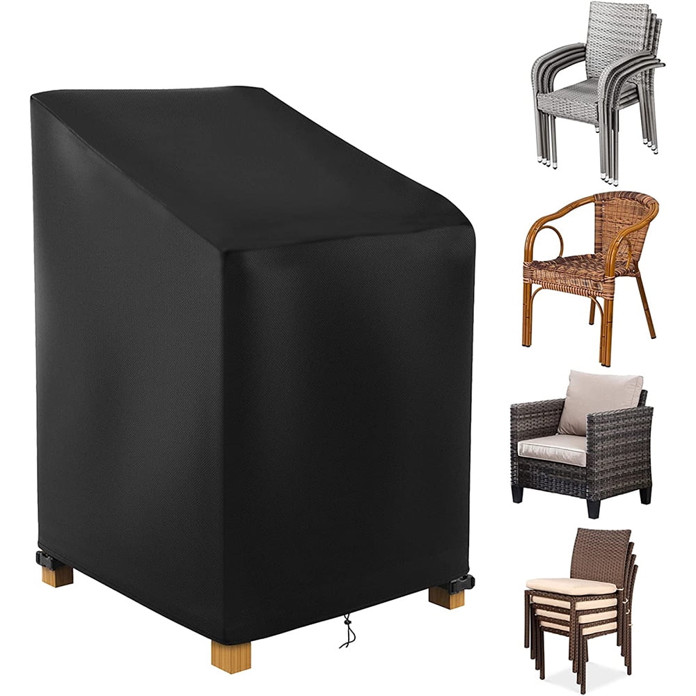 Rosnek Patio Chair Covers Waterproof, Durable Black Covers for Lounge