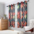 thumbnail image 2 of Yayeee Window Curtains Set of 2 for Living Room Light Filtering 63"x52", Red Abstract, 2 of 7