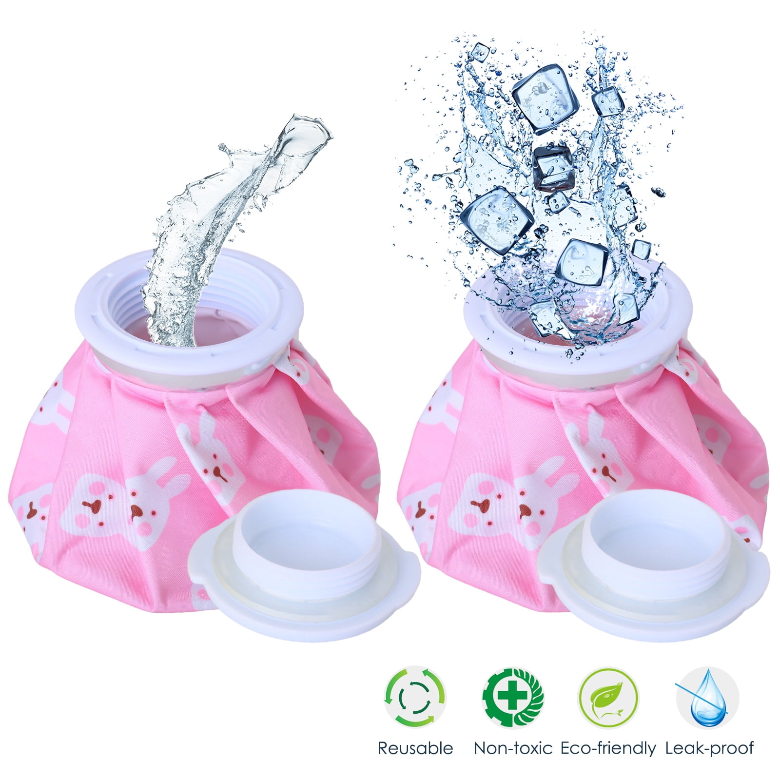 Ueasy Ice Packs for Injuries Reusable Cold Pack for Cold Compress Refillable Ice Bags with 2 Wraps for Kids Teenagers Adults Swelling Bruises Wisdom Teeth Breastfeeding Headaches